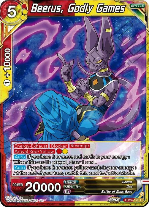 Beerus, Godly Games (BT24-126) [Beyond Generations] - for just $0.10! 