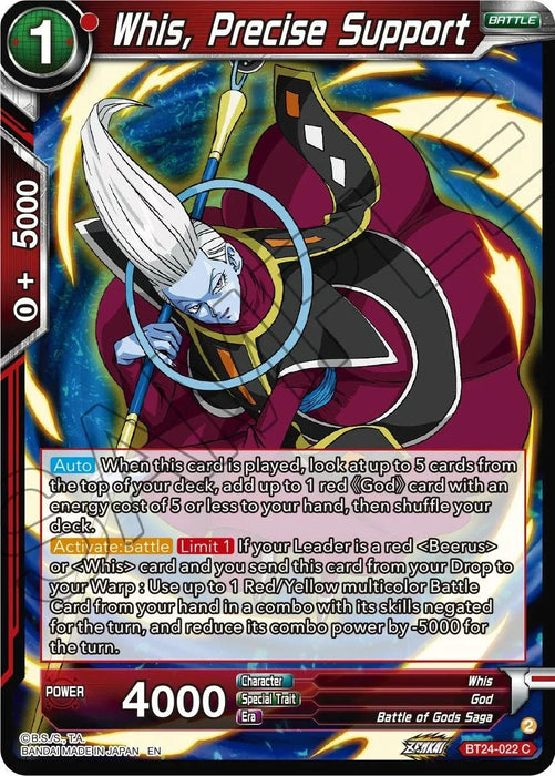 Whis, Precise Support (BT24-022) [Beyond Generations] - for just $0.10! 