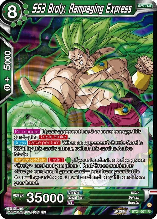SS3 Broly, Rampaging Express (BT24-074) [Beyond Generations] - for just $0.10! 