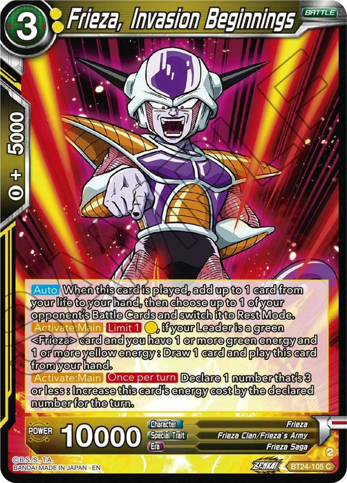 Frieza, Invasion Beginnings (BT24-105) [Beyond Generations] - for just $0.20! 
