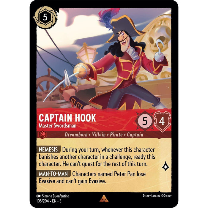 Captain Hook - Master Swordsman (105/204) [Into the Inklands] - Just $0.10! Shop now at Retro Gaming of Denver