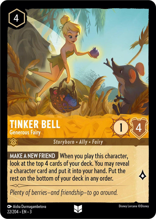 Tinker Bell - Generous Fairy (22/204) - Into the Inklands - for just $0.02! 