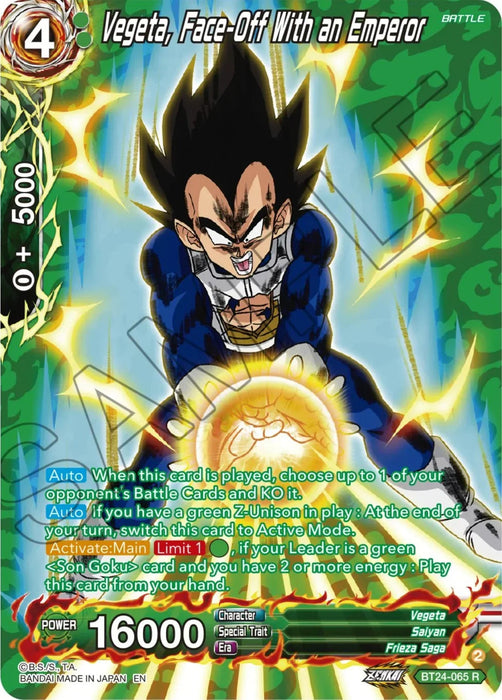 Vegeta, Face-Off With an Emperor (Collector Booster) (BT24-065) [Beyond Generations] - for just $0.50! 