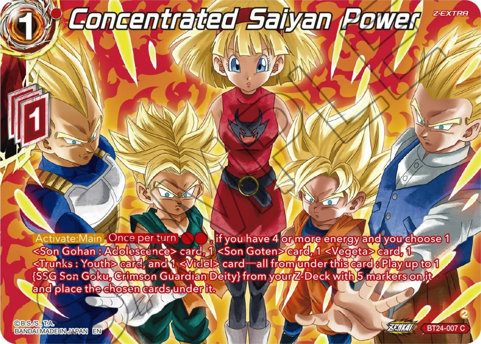 Concentrated Saiyan Power (Collector Booster) (BT24-007) [Beyond Generations] - for just $0.50! 