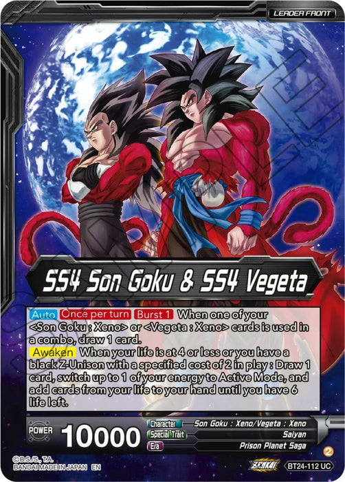 SS4 Son Goku & SS4 Vegeta // SS4 Vegito, Sparking Potara Warrior (BT24-112) [Beyond Generations] - for just $0.10! 