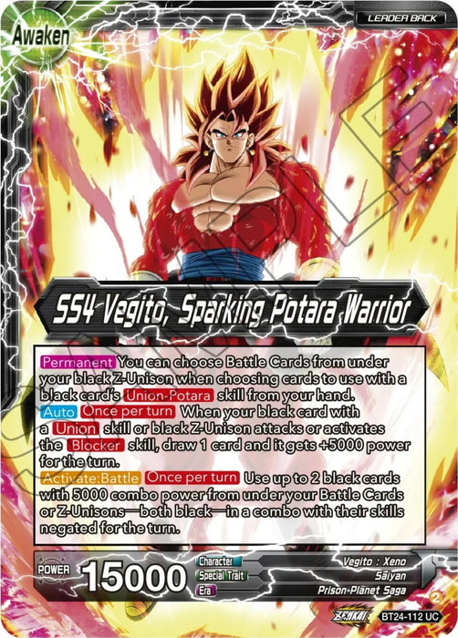 SS4 Son Goku & SS4 Vegeta // SS4 Vegito, Sparking Potara Warrior (BT24-112) [Beyond Generations] - for just $0.10! 