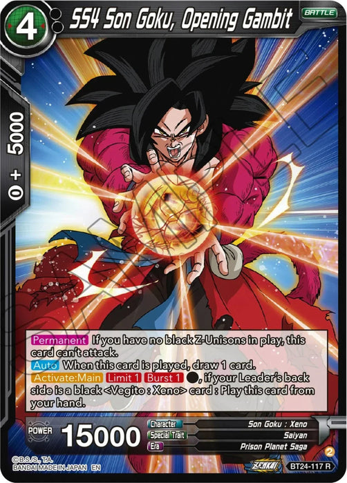 SS4 Son Goku, Opening Gambit (BT24-117) [Beyond Generations] - for just $0.15! 