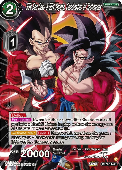 SS4 Son Goku & SS4 Vegeta, Combination of Techniques (BT24-114) [Beyond Generations] - for just $0.10! 