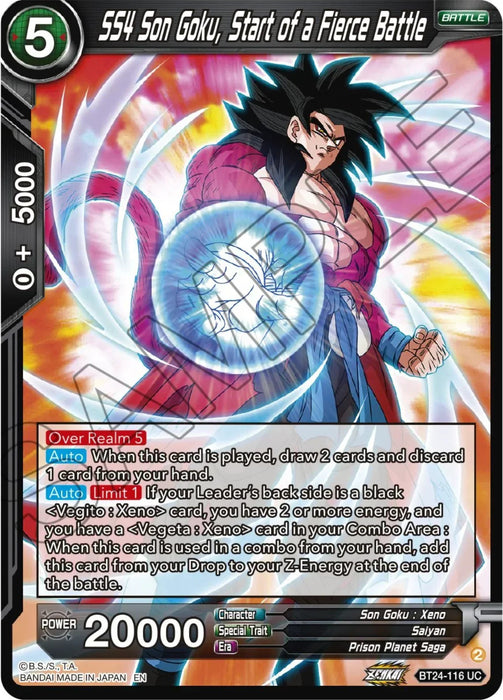 SS4 Son Goku, Starts of a Fierce Battle (BT24-116) [Beyond Generations] - for just $0.30! 