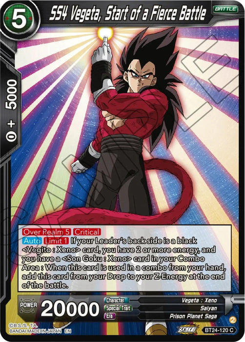 SS4 Vegeta, Start of a Fierce Battle (BT24-120) [Beyond Generations] - for just $0.10! 