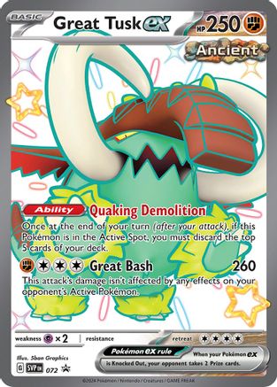 Great Tusk ex 072 - SV Scarlet & Violet Promo Cards Holofoil - for just $0.40! 