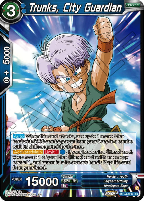 Trunks, City Guardian (BT24-036) [Beyond Generations] - for just $0.10! 