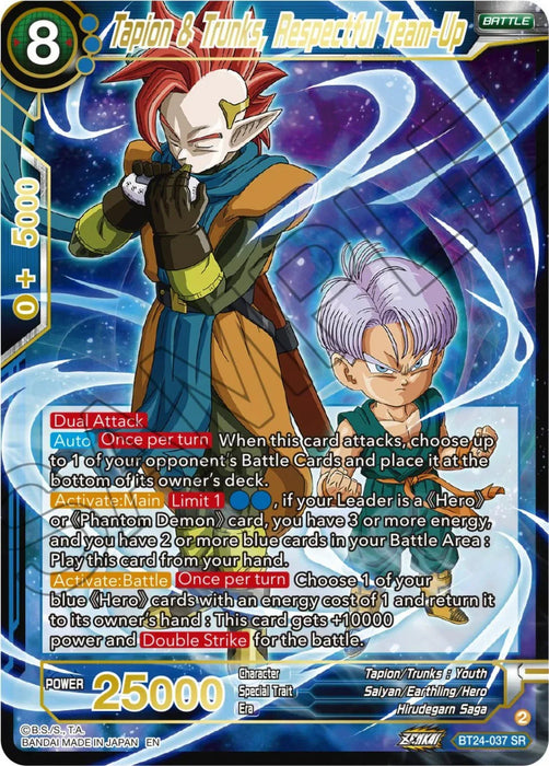 Tapin & Trunks, Respectful Team-Up (BT24-037) [Beyond Generations] - for just $0.20! 