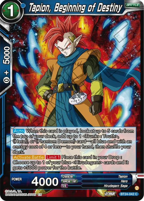 Tapion, Beginning of Destiny (BT24-042) [Beyond Generations] - for just $0.15! 