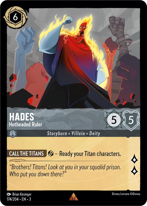 Hades - Hotheaded Ruler (174/204) - Into the Inklands - for just $0.05! 