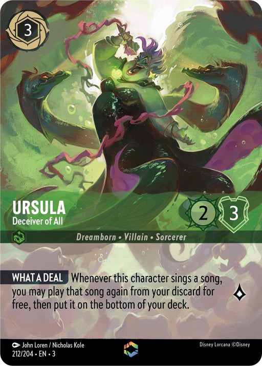 Ursula - Deceiver of All (Enchanted) (212/204) - Into the Inklands Holofoil - for just $22.06! 