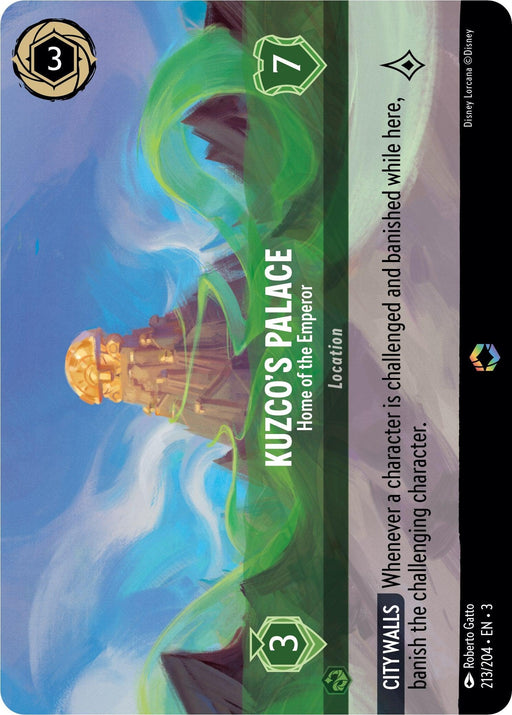 Kuzco's Palace - Home of the Emperor (Enchanted) (213/204) - Into the Inklands Holofoil - for just $6.99! 