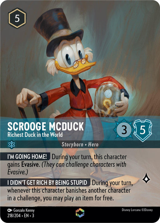 Scrooge McDuck - Richest Duck in the World (Enchanted) (218/204) - Into the Inklands Holofoil - for just $25.66! 