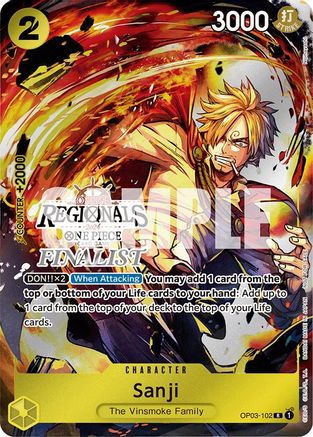 Sanji (Online Regional 2024) [Finalist] (OP03-102) - One Piece Promotion Cards Foil - for just $70.90! 