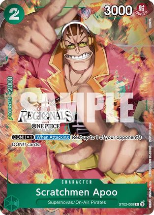 Scratchmen Apoo (Offline Regional 2024) [Participant] (ST02-008) - One Piece Promotion Cards Foil - for just $1.78! 