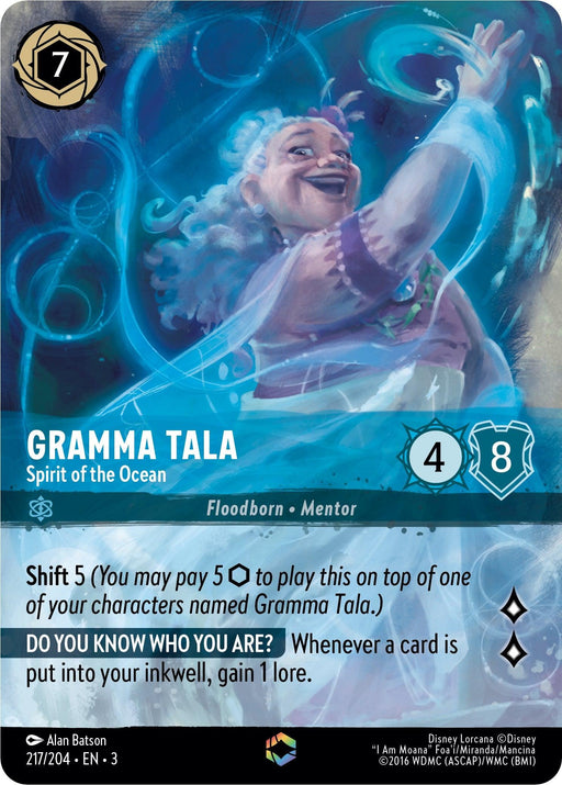 Gramma Tala - Spirit of the Ocean (Enchanted) (217/204) - Into the Inklands Holofoil - for just $13.47! 