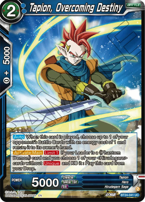 Tapion, Overcoming Destiny (BT24-041) [Beyond Generations] - for just $0.10! 