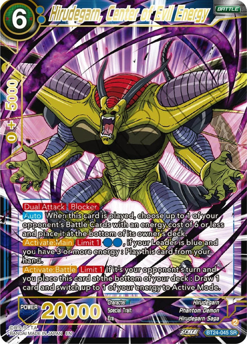 Hirudegarn, Center of Evil Energy (BT24-045) [Beyond Generations] - for just $0.15! 