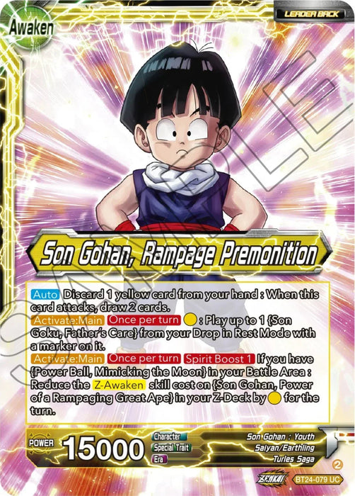 Son Gohan // Son Gohan, Rampage Premonition (BT24-079) [Beyond Generations] - for just $0.10! 