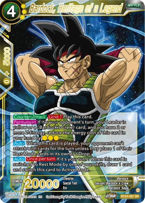 Bardock, Heritage of a Legend (BT24-087) [Beyond Generations] - for just $4.20! 