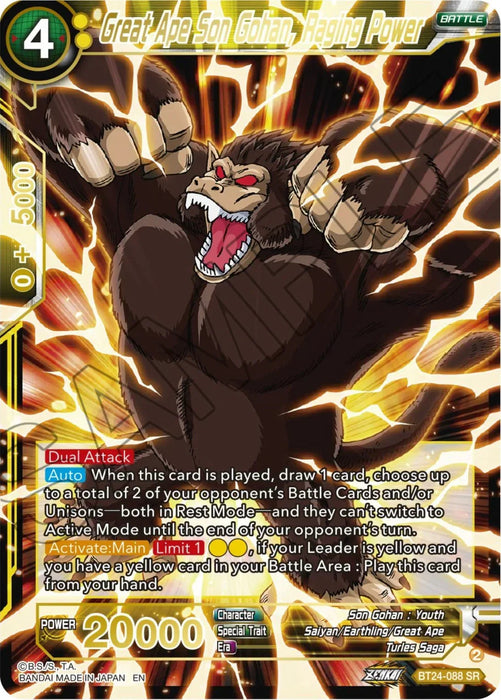 Great Ape Son Gohan, Raging Power (BT24-088) [Beyond Generations] - for just $0.15! 