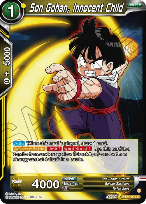 Son Gohan, Innocent Child (BT24-091) [Beyond Generations] - for just $0.10! 