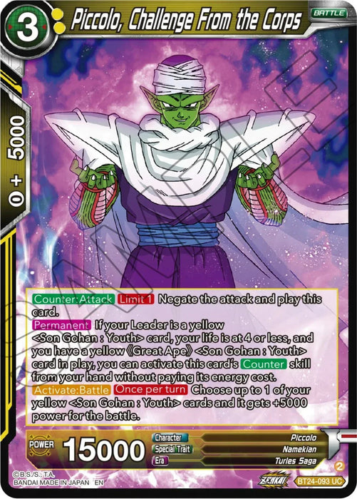 Piccolo, Challenge From the Corps (BT24-093) [Beyond Generations] - for just $0.10! 