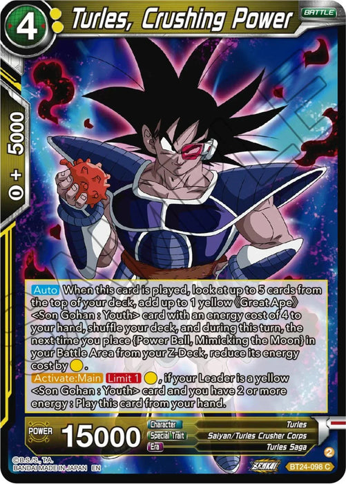 Turles, Crushing Power (BT24-098) [Beyond Generations] - for just $0.10! 