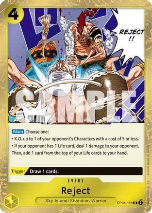 Reject (OP06-116) - Wings of the Captain Foil - for just $0.10! 