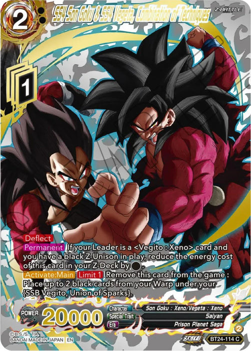 SS4 Son Goku & SS4 Vegeta, Combination of Techniques (Collector Booster) (BT24-114) [Beyond Generations] - for just $2.50! 