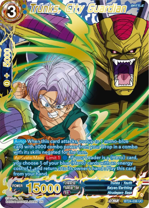 Trunks, City Guardian (Collector Booster) (BT24-036) [Beyond Generations] - for just $0.40! 