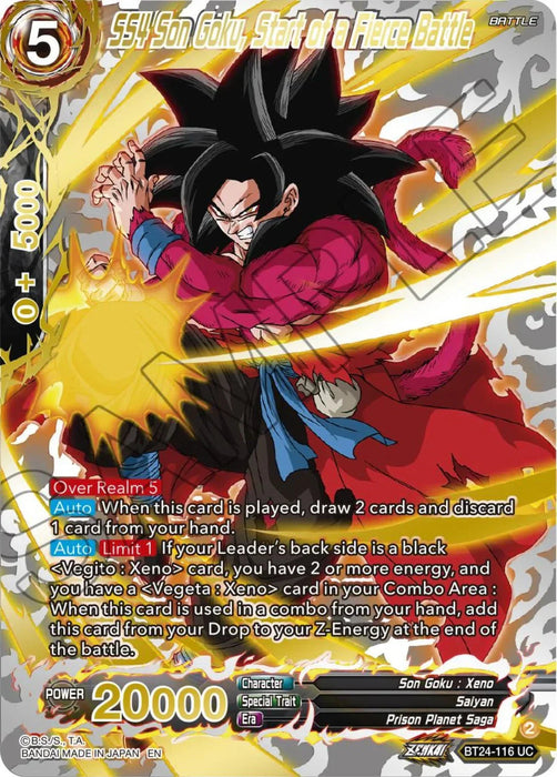 SS4 Son Goku, Start of a Fierce Battle (Collector Booster) (BT24-116) [Beyond Generations] - for just $5.80! 