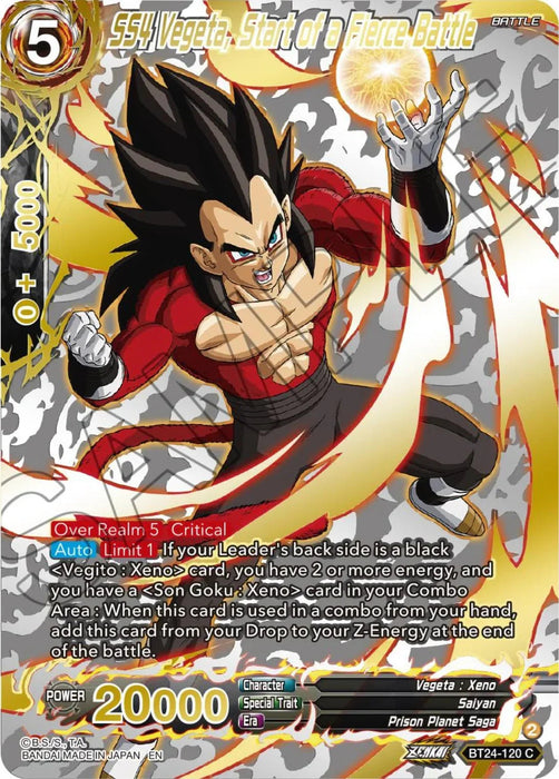 SS4 Vegeta, Start of a Fierce Battle (Collector Booster) (BT24-120) [Beyond Generations] - for just $4.20! 