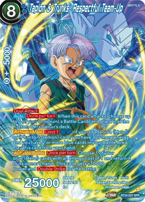 Tapin & Trunks, Respectful Team-Up (SPR) (BT24-037) [Beyond Generations] - for just $1.60! 