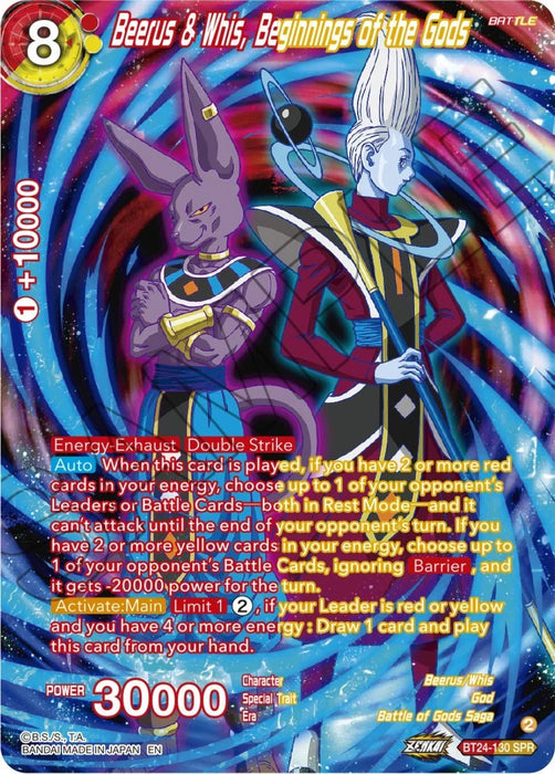 Beerus & Whis, Beginnings of the Gods (SPR) (BT24-130) [Beyond Generations] - for just $1.80! 