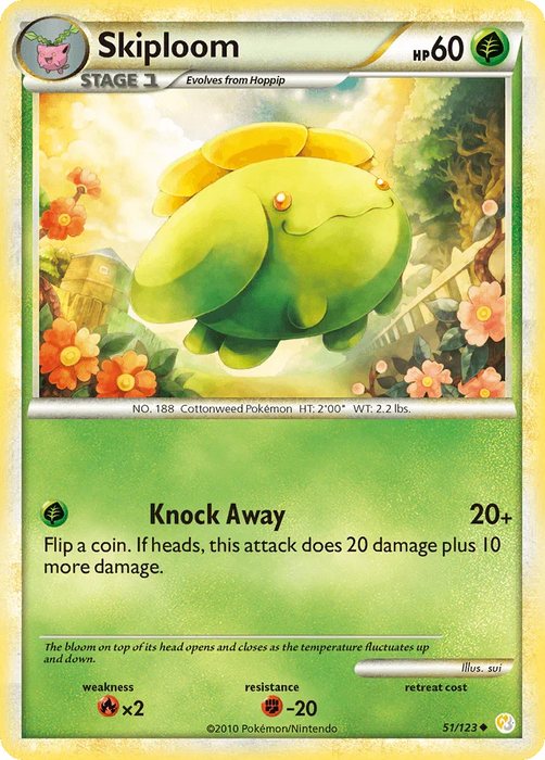 Skiploom (51/123) [HeartGold & SoulSilver: Base Set] - for just $0.50! 