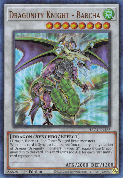 Dragunity Knight - Barcha (Duel Terminal) [HAC1-EN165] Parallel Rare - for just $0.15! 