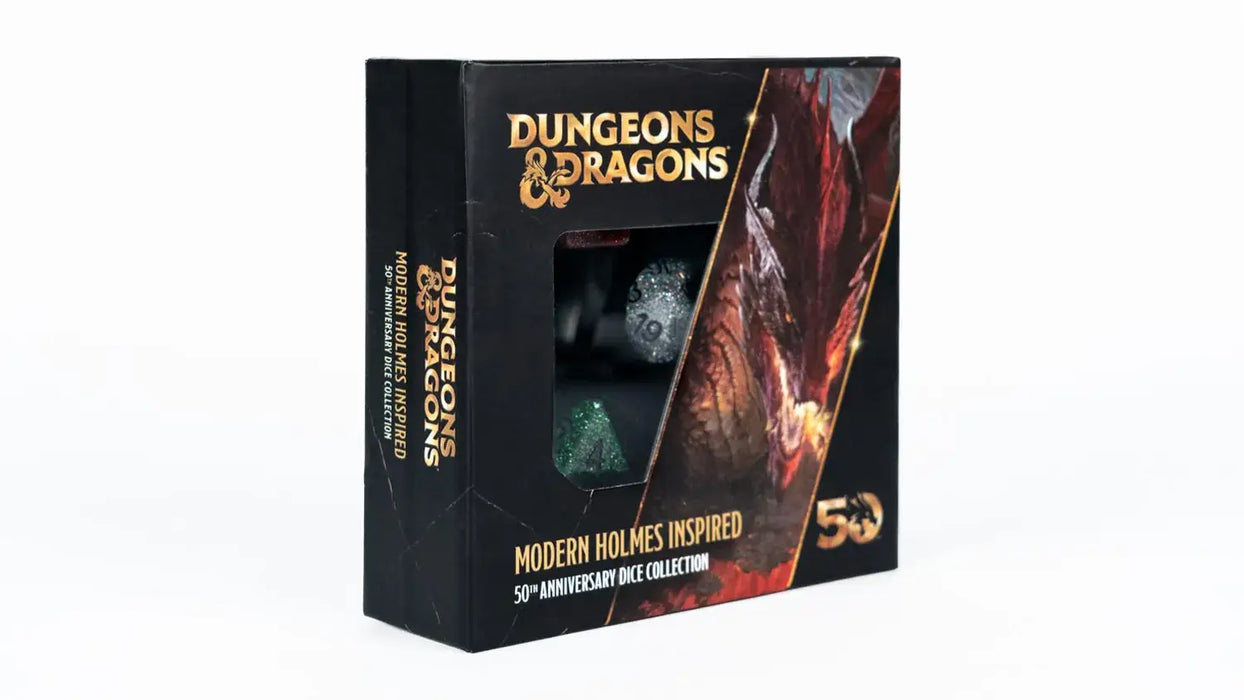 D&D 50th Anniversary Modern Holmes Inspired Dice Set - for just $24.99! 
