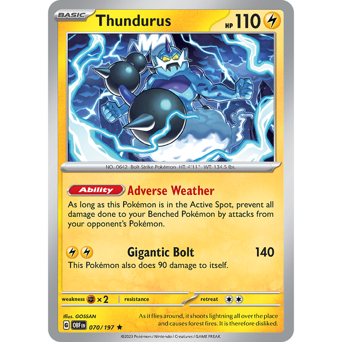 Thundurus (070/197) [Scarlet & Violet: Obsidian Flames] - Just $0.05! Shop now at Retro Gaming of Denver