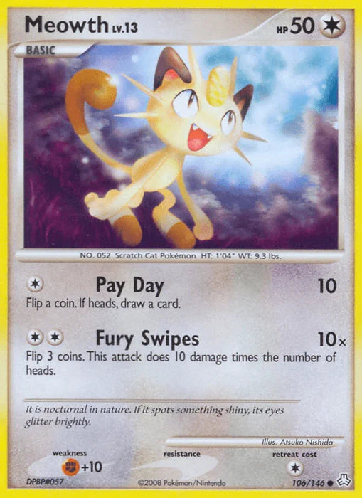 Meowth (106/146) [Diamond & Pearl: Legends Awakened] - for just $0.45! 