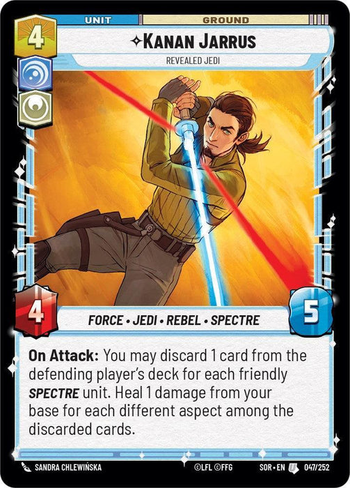 Kanan Jarrus - Revealed Jedi (047/252) [Spark of Rebellion] - for just $0.10! 