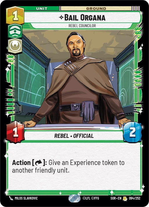Bail Organa - Rebel Councilor (094/252) [Spark of Rebellion] - for just $0.10! 