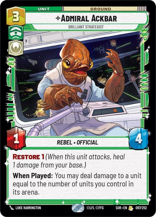 Admiral Ackbar - Brilliant Strategist (097/252) [Spark of Rebellion] - for just $0.10! 