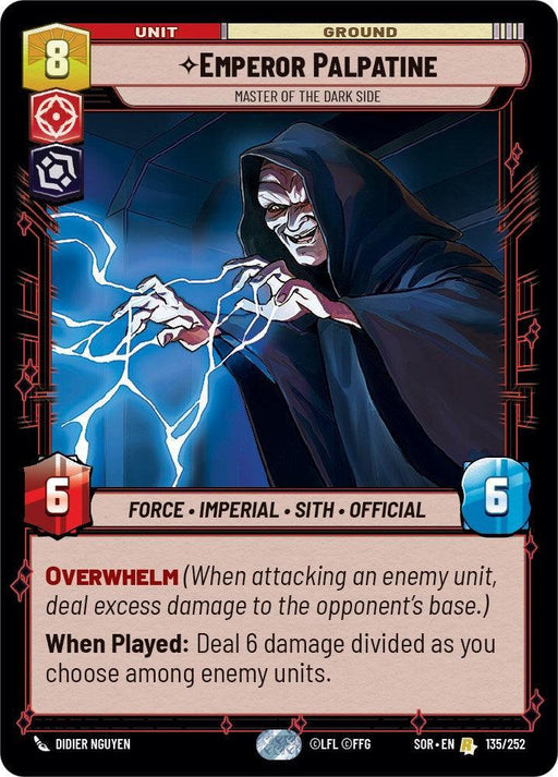 Emperor Palpatine - Master of the Dark Side (135/252) [Spark of Rebellion] - for just $0.15! 