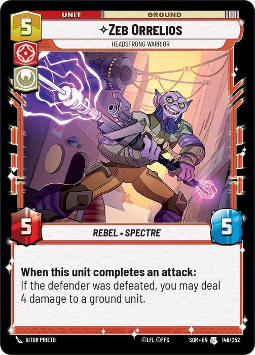 Zeb Orrelios - Headstrong Warrior (146/252) [Spark of Rebellion] - for just $0.10! 